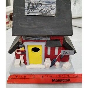 Vintage Baithouse birdhouse wooden handcrafted village piece